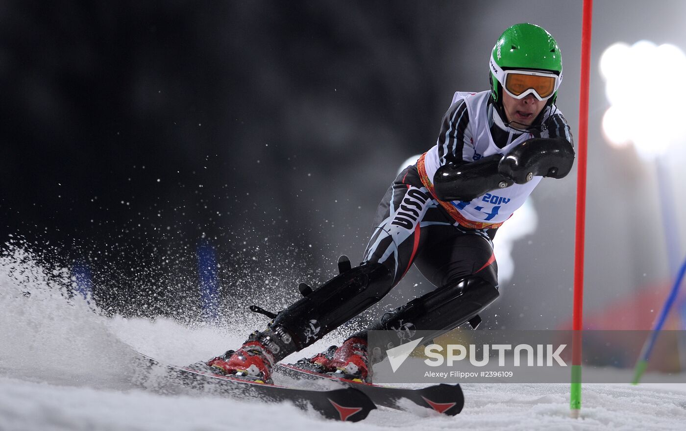 2014 Paralympics. Alpine skiing. Men. Slalom