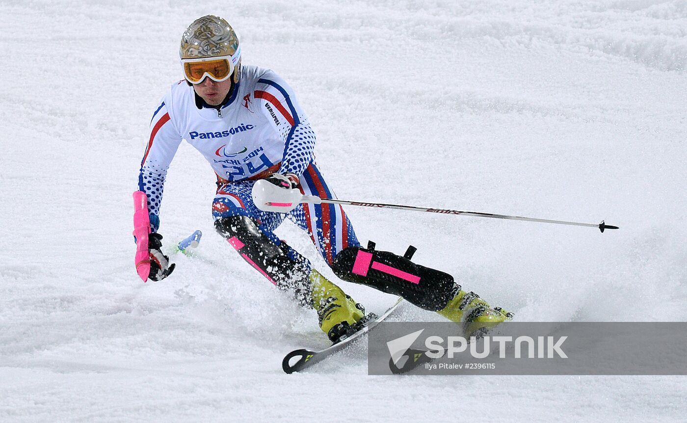 2014 Paralympics. Alpine skiing. Men. Slalom