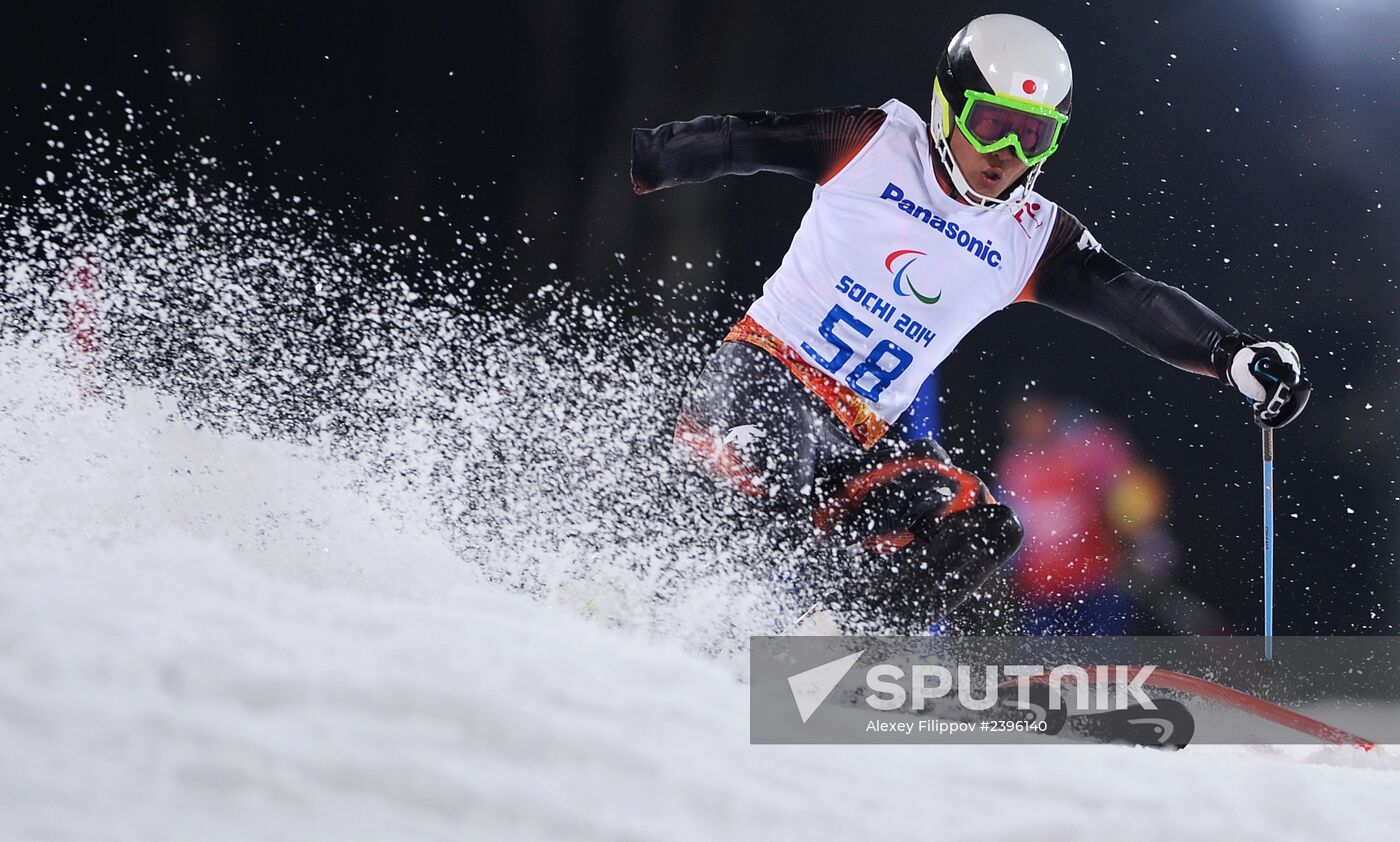 2014 Paralympics. Alpine skiing. Men. Slalom