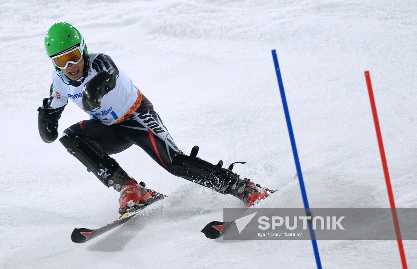 2014 Paralympics. Alpine skiing. Men. Slalom