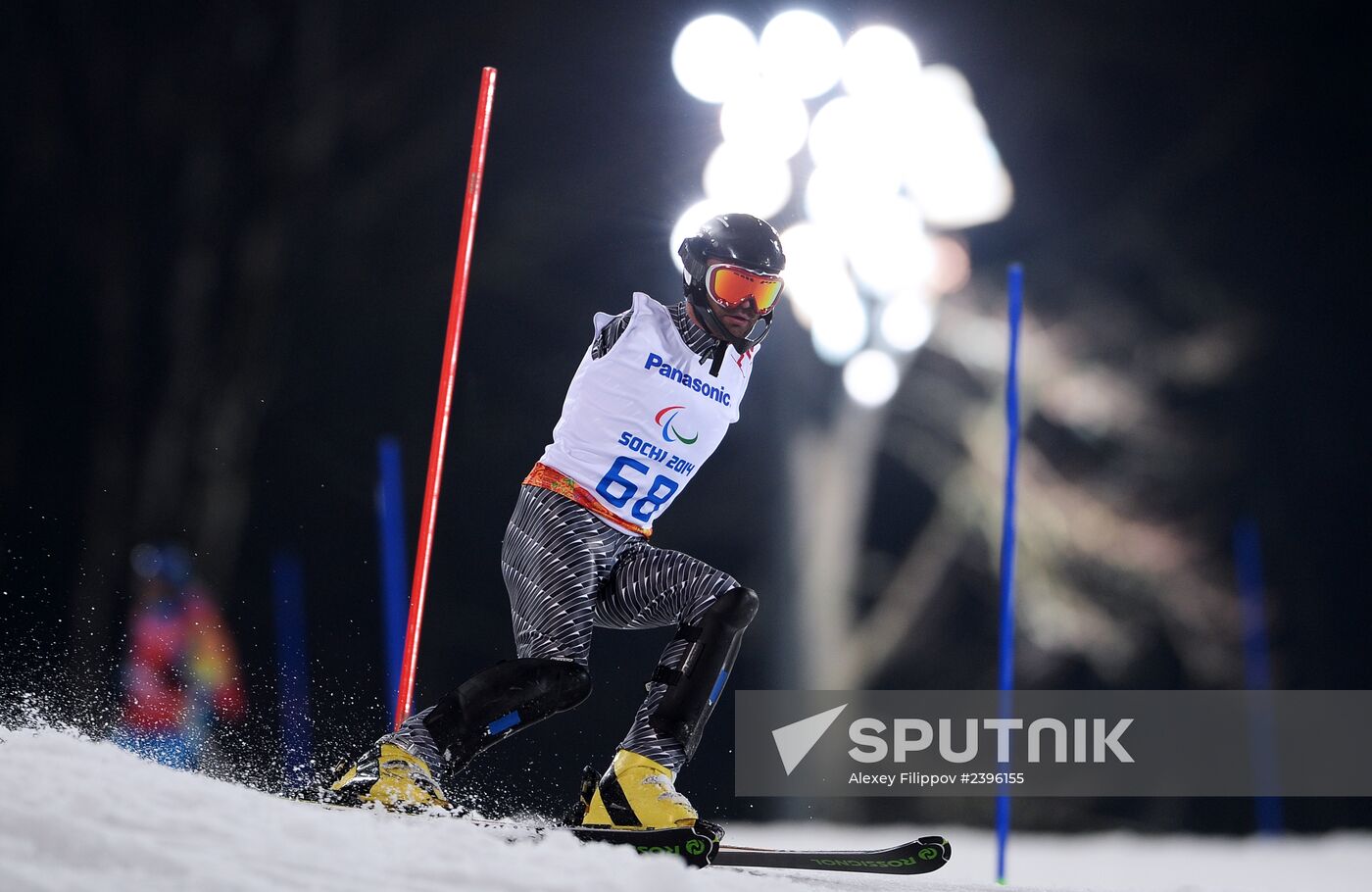 2014 Paralympics. Alpine skiing. Men. Slalom