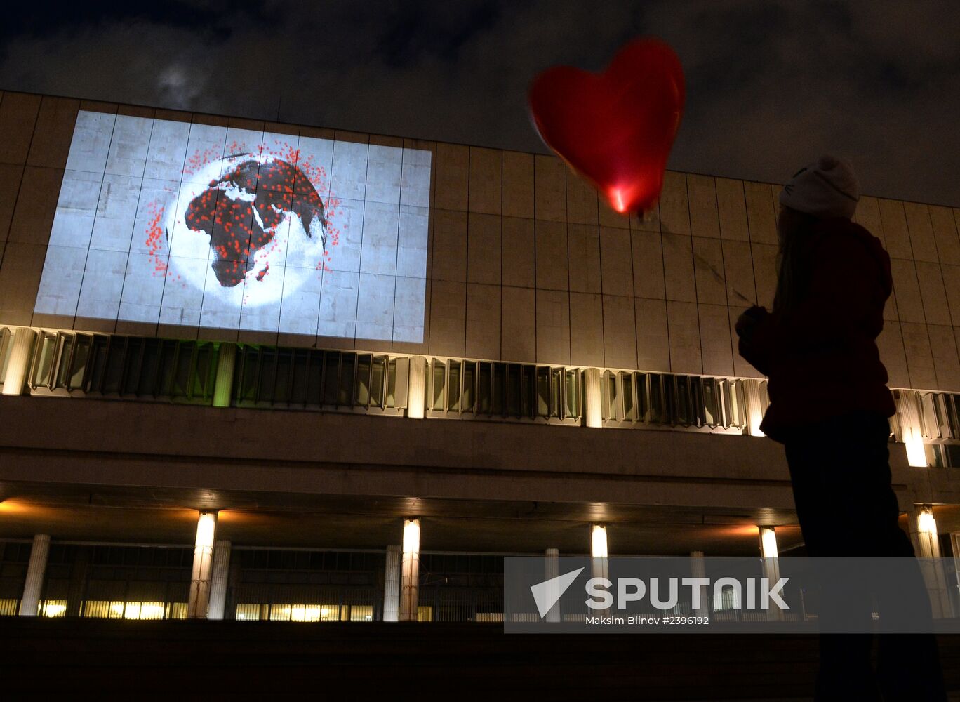 Installation of works by Banksy on a wall in the State Tretyakov Gallery