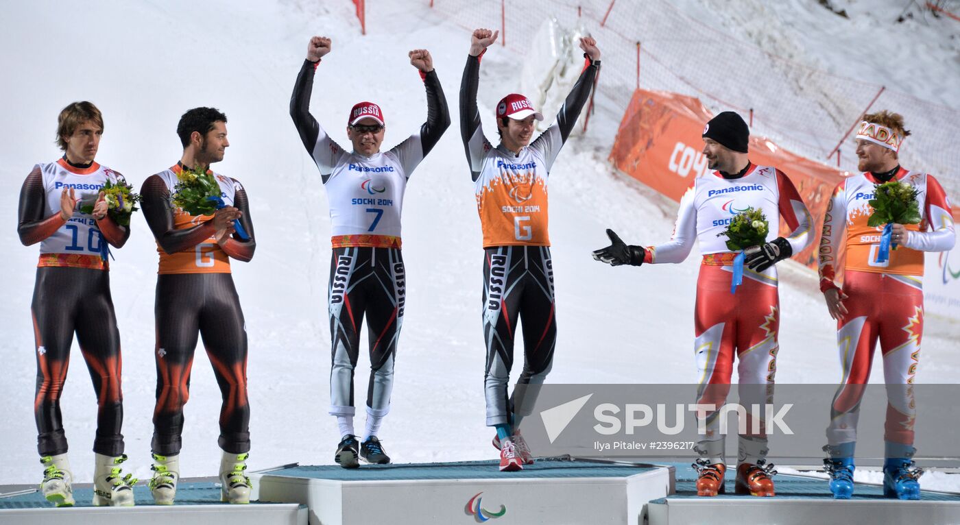 2014 Paralympics. Alpine skiing. Men. Slalom