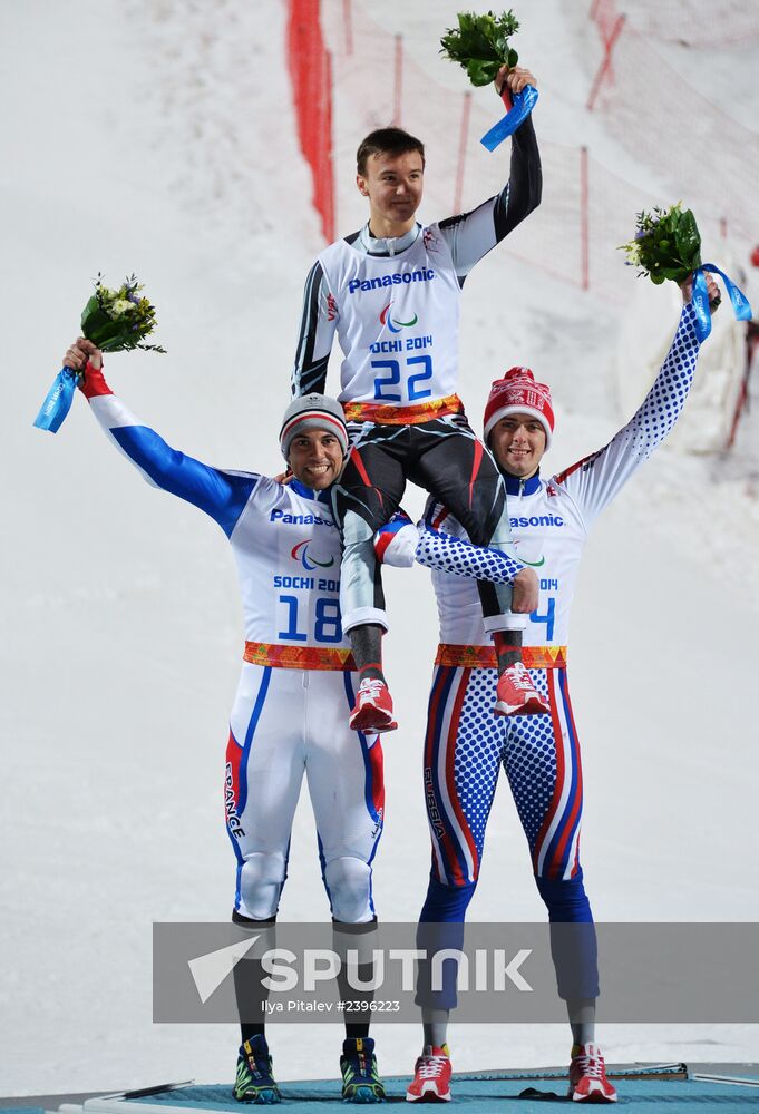 2014 Paralympics. Alpine skiing. Men. Slalom