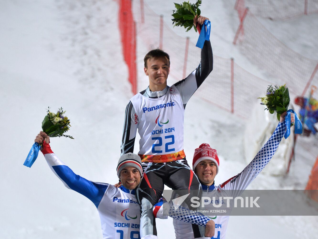 2014 Paralympics. Alpine skiing. Men. Slalom