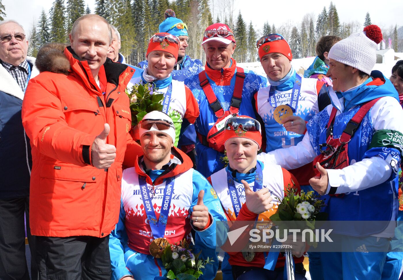 2014 Winter Paralympics. Cross-country skiing. Open relay
