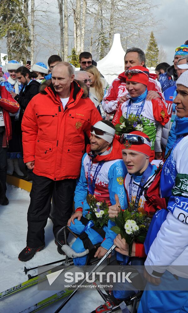 Vladimir Putin visits Laura Cross-country Ski & Biathlon Center