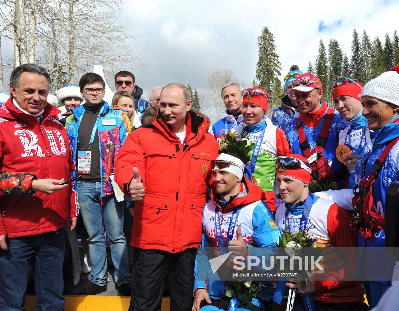 Vladimir Putin visits Laura Cross-country Ski & Biathlon Center