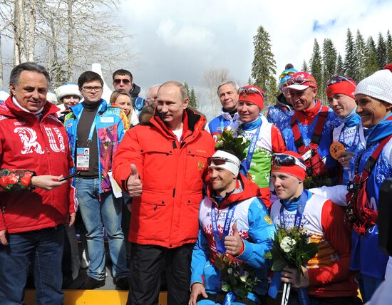 Vladimir Putin visits Laura Cross-country Ski & Biathlon Center