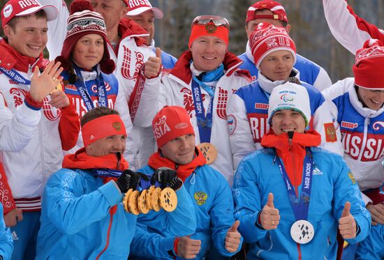 2014 Winter Paralympics. Russian national team in cross-country skiing and biathlon