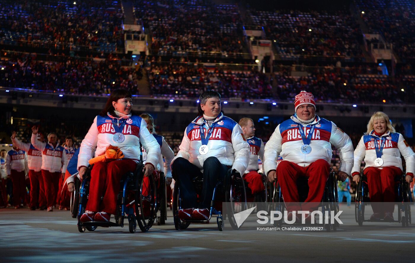 Closing ceremony of the Sochi 2014 Winter Paralympic Games