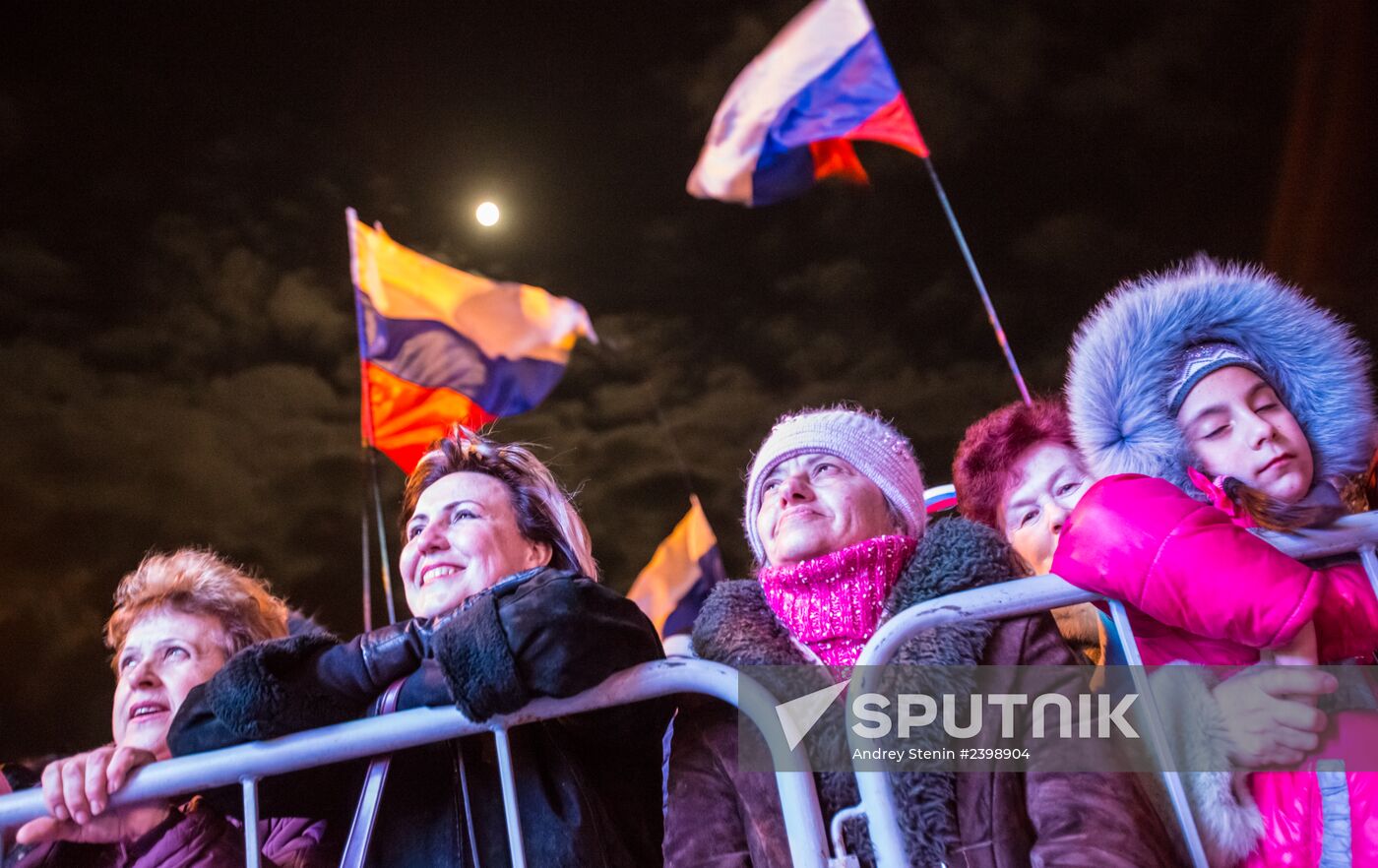 In downtown Simferopol after voting in referendum on status of Crimea