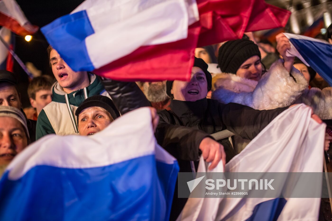 In downtown Simferopol after voting in referendum on status of Crimea