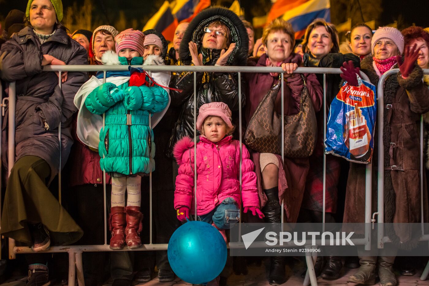 In downtown Simferopol after voting in referendum on status of Crimea