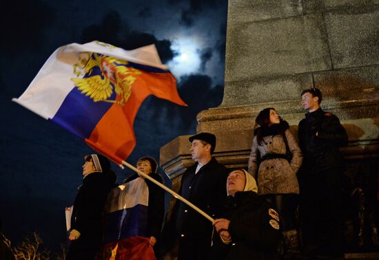 In Sevastopol after voting in referendum on status of Crimea