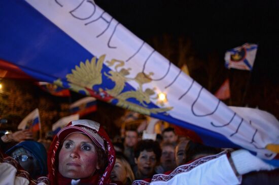 In Sevastopol after voting in referendum on status of Crimea