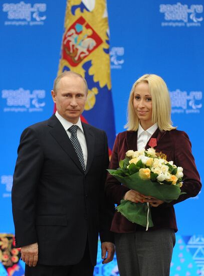 Vladimir Putin presents state awards to winners of Sochi 2014 Winter Paralympics