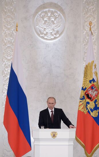 Vladimir Putin's statement on Crimea's integration with Russia