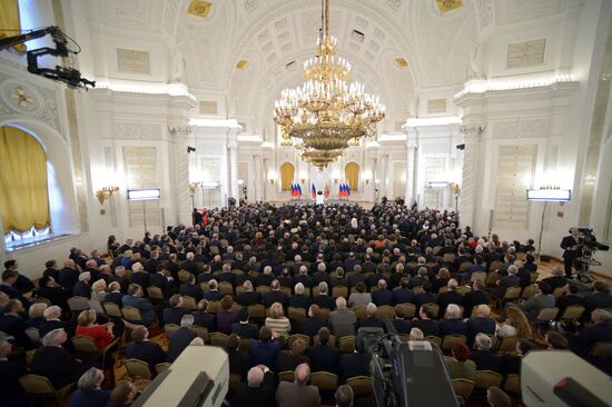 Vladimir Putin's statement on Crimea's integration with Russia
