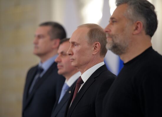 Signing Russian Federation-Crimea Treaty on Crimea's integration with Russia and formation of new jurisdictions in Russian Federation