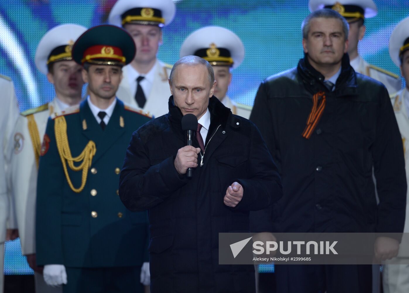 Vladimir Putin attends rally concert "We are Together!" on Red Square