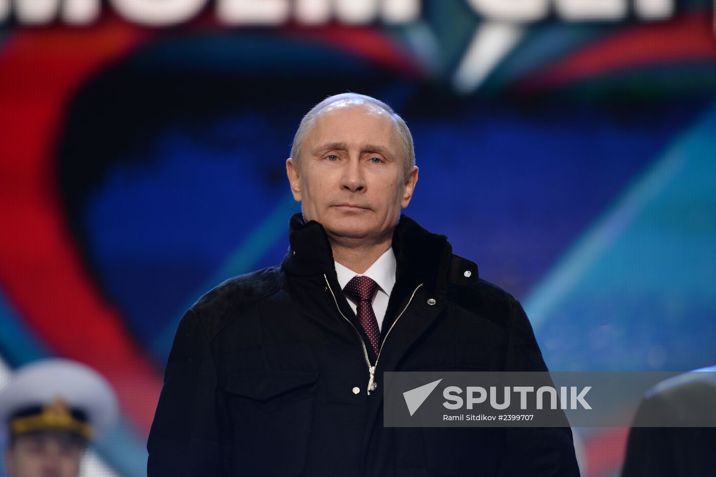 Vladimir Putin attends rally concert "We are Together!" on Red Square