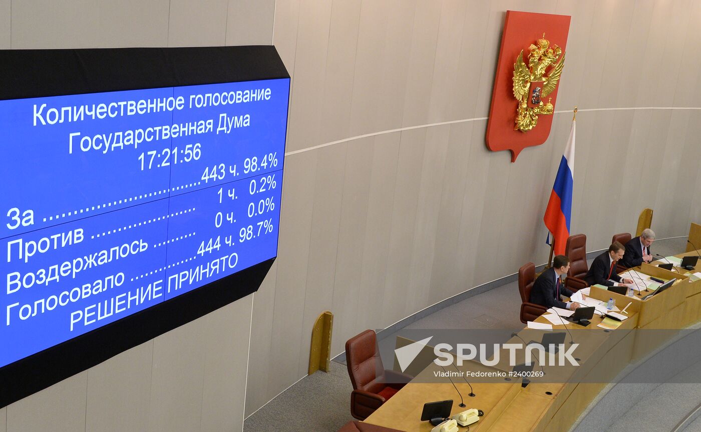 State Duma's additional plenary meeting