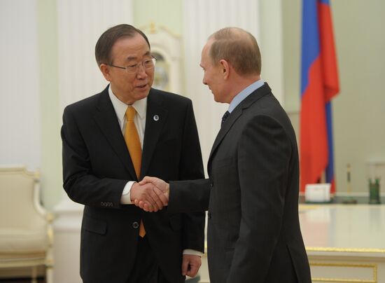 Vladimir Putin meets Ban Ki-moon