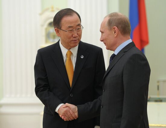 Vladimir Putin meets Ban Ki-moon