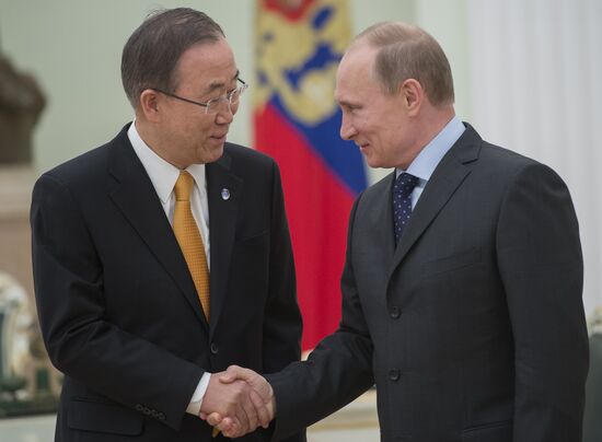 Vladimir Putin meets Ban Ki-moon