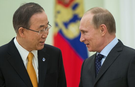 Vladimir Putin meets Ban Ki-moon