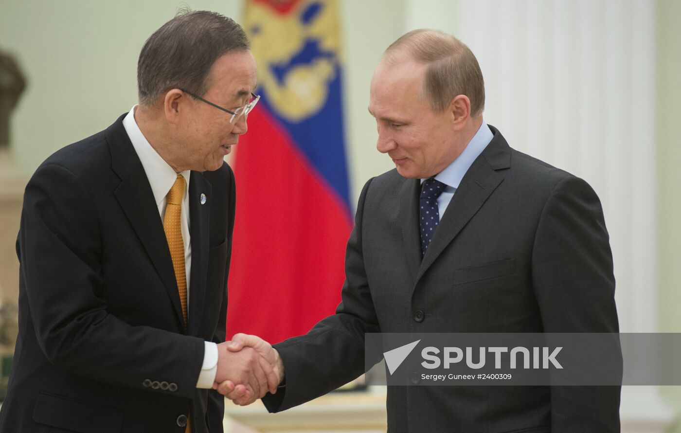 Vladimir Putin meets Ban Ki-moon