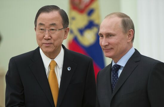 Vladimir Putin meets Ban Ki-moon