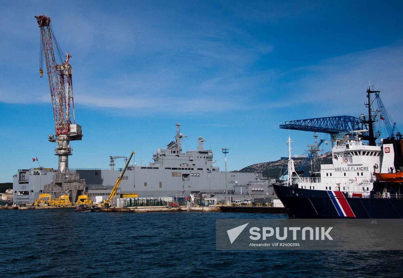 The Dixmude multi-purpose amphibious assault ship of the Mistral class