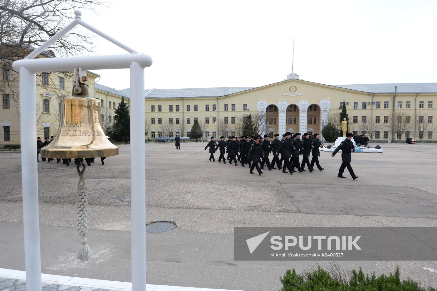 Russian flag raising ceremony at Nakhimov Naval Academy in Sevastopol