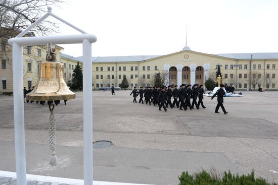 Russian flag raising ceremony at Nakhimov Naval Academy in Sevastopol