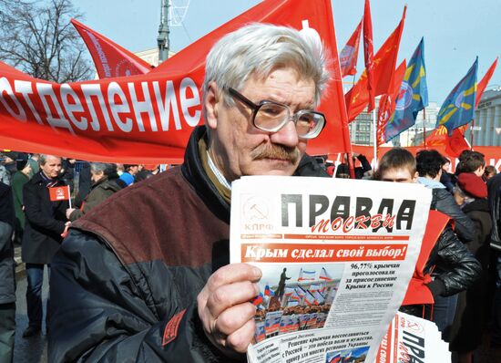 Rally to support results of referendum in Crimea