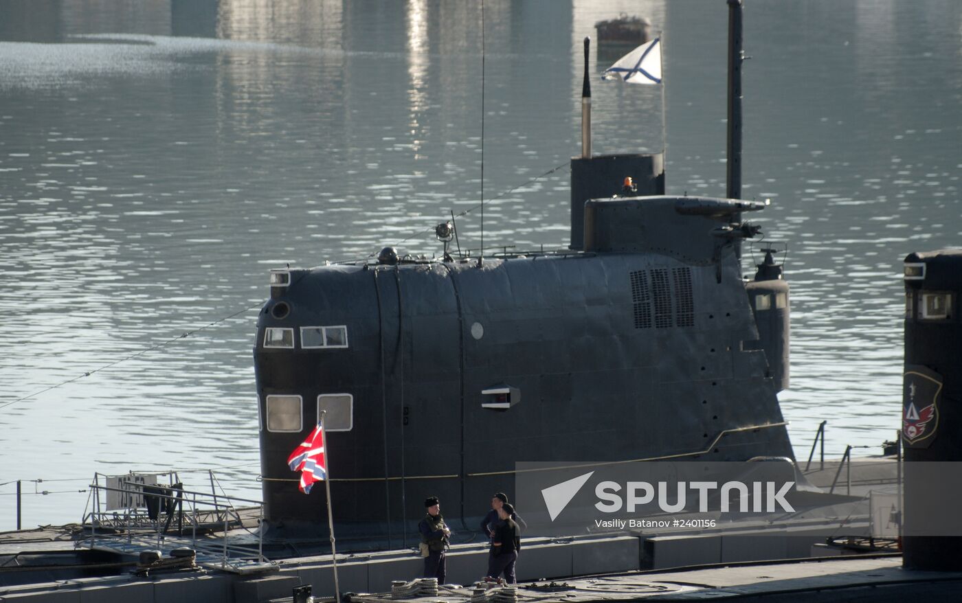 St Andrew's Cross hoisted on Ukrainian Navy's Zaporozhye submarine