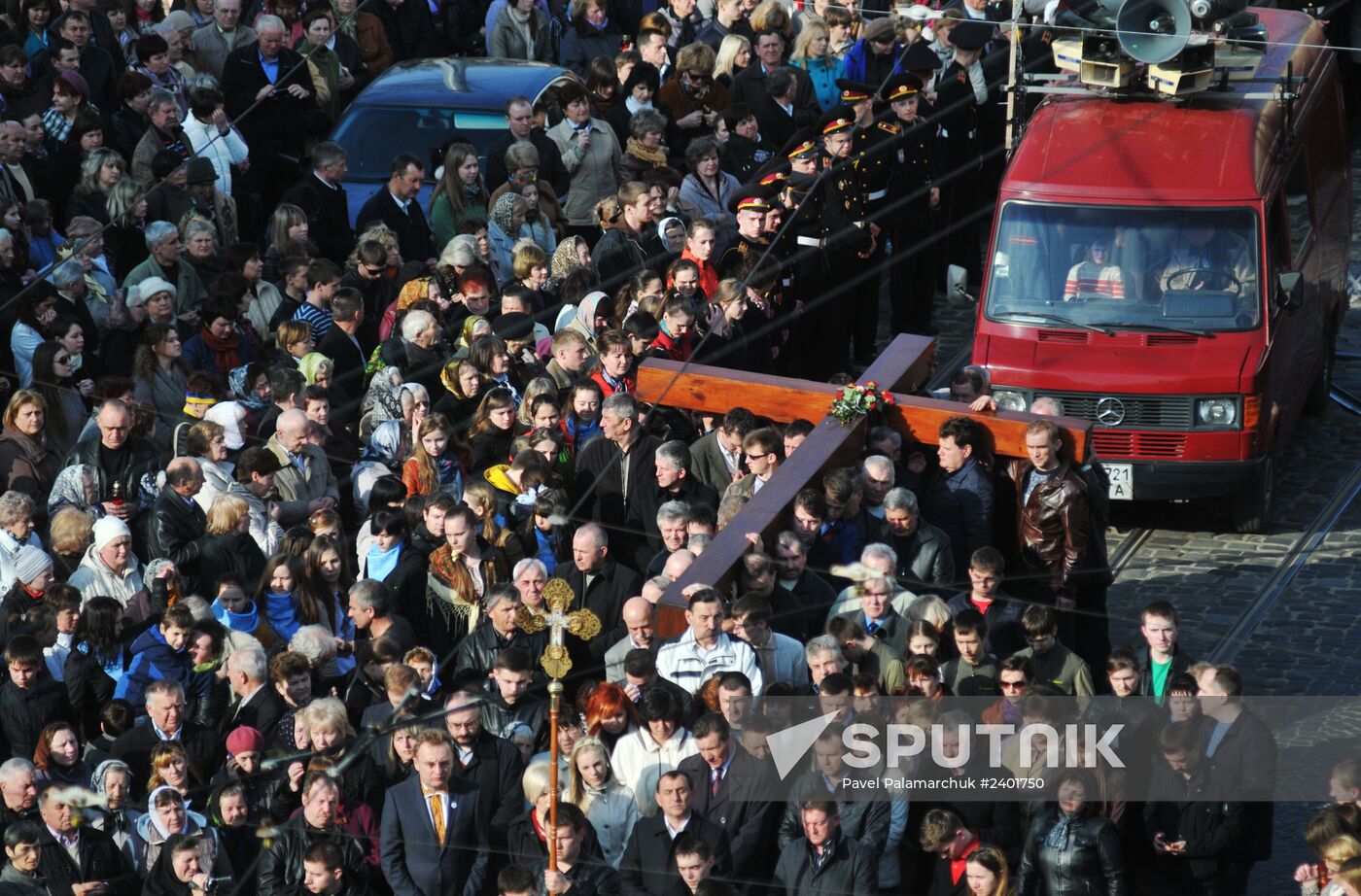 Religious procession in Lviv