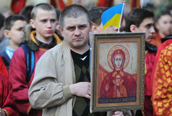 Religious procession in Lviv