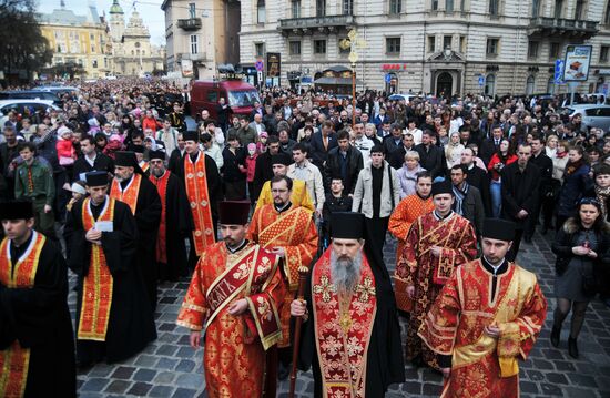 Religious procession in Lviv