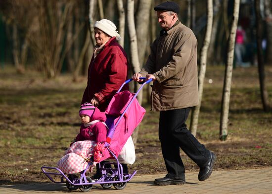 Warm weather in Moscow