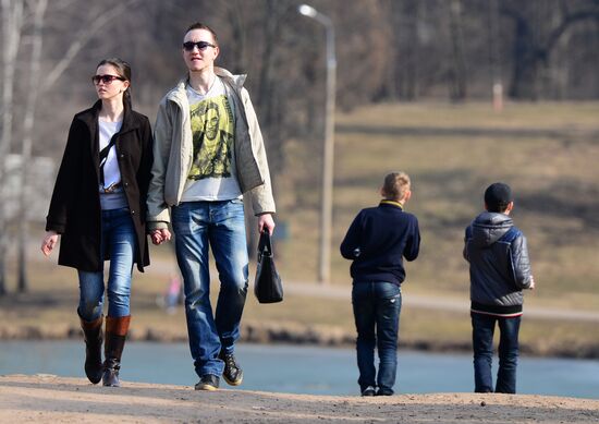 Warm weather in Moscow