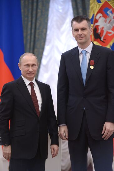 Vladimir Putin presents state awards in Kremlin