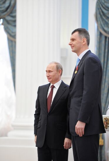 Vladimir Putin presents state awards in Kremlin