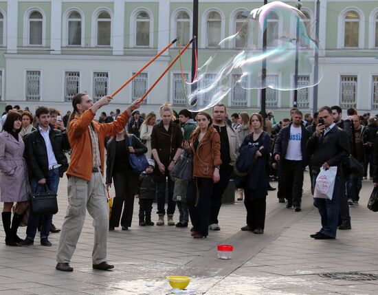 Warm weather in Moscow
