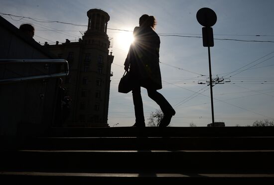 Warm weather in Moscow