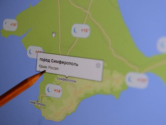 Crimea on Yandex and Mail.ru digital maps