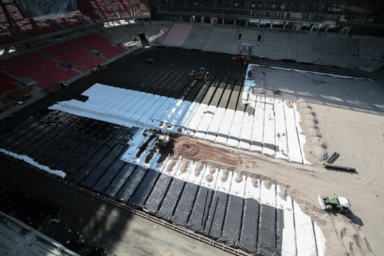 Construction of Open Arena stadium