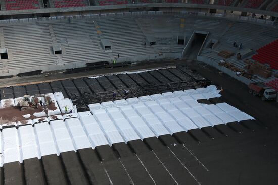 Construction of Open Arena stadium
